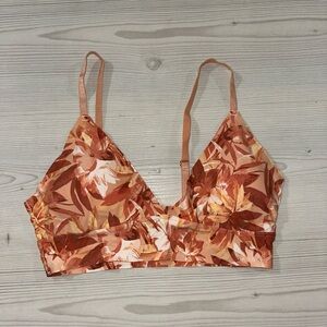 Danskin Floral Print Bra - Orange and Brown